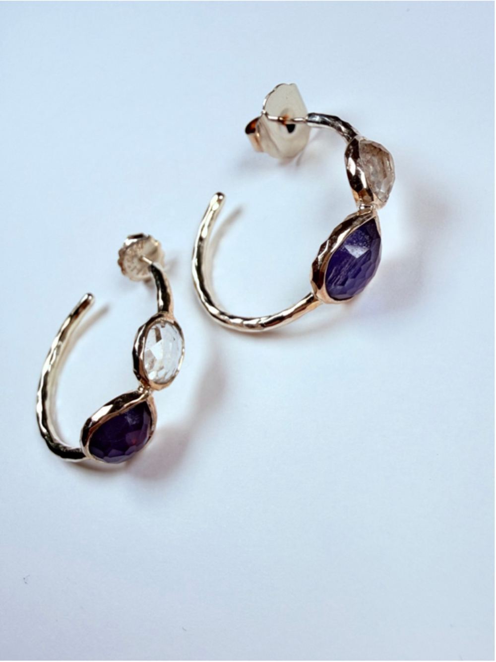 Ippolita Rock Candy Wonderland Amethyst Quartz 925 Sterling Silver Hoop Earrings - Picture 7 of 10